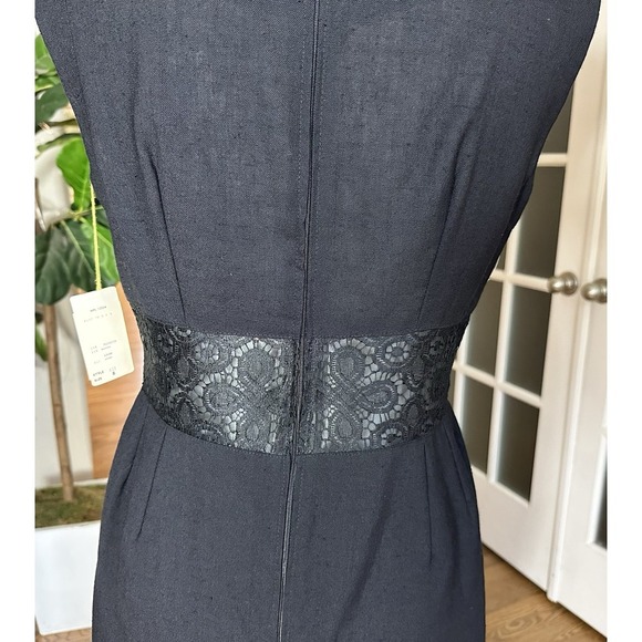 NWT Howard Wolf Black Sheath Dress Sz 8 Lace Waist Vintage Made USA Elegant - Picture 6 of 8